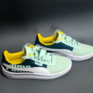 Puma Mint Green and Yellow Sneakers